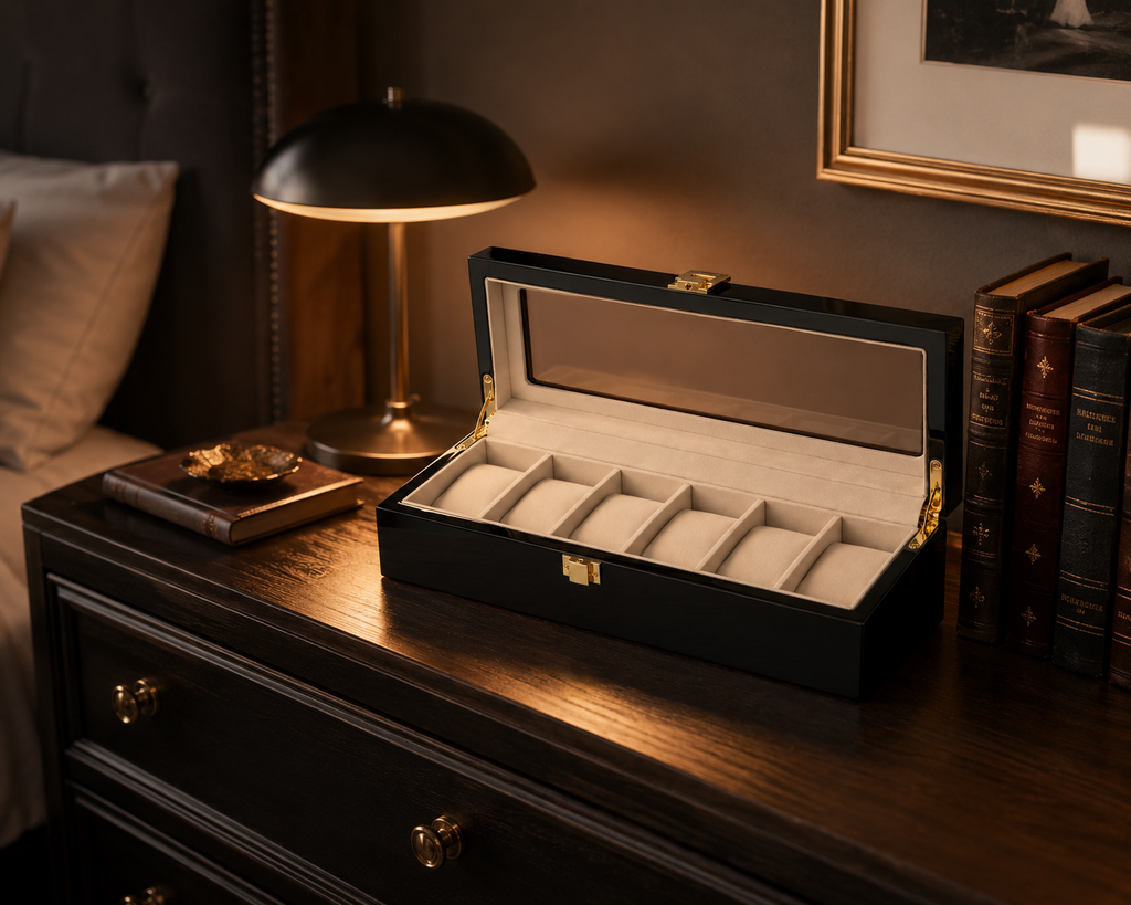 Coffret Héritage - coffret ouvert, compartiments visibles