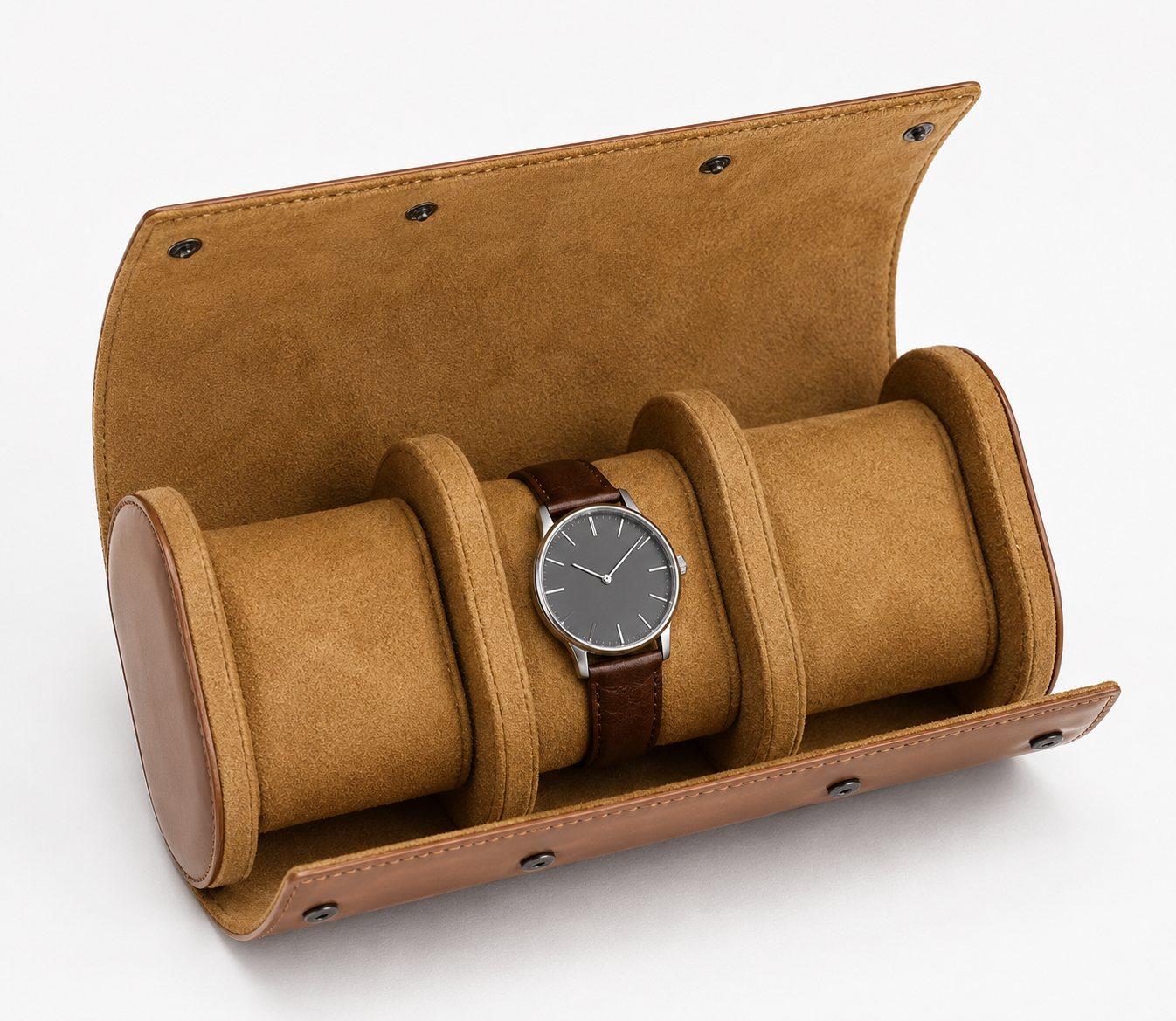 Etui Voyage Nomade - interieur ouvert avec montre